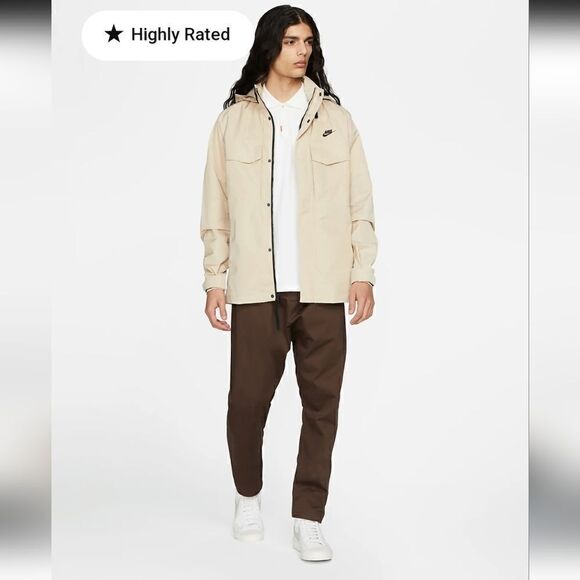 Nike Sportswear Hooded Jacket Tan Size M NWT - Picture 1 of 12